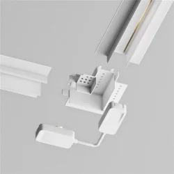 Коннектор питания угловой встраиваемый 6см Radity белый (Белый)