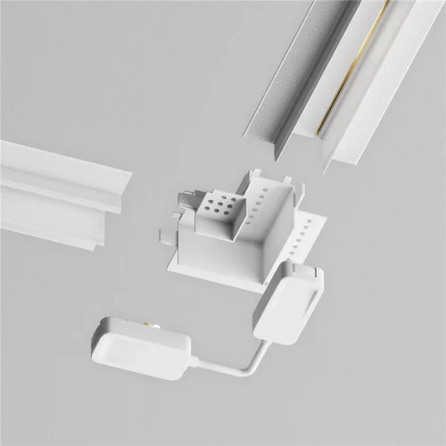 Коннектор питания угловой встраиваемый 6см Radity белый (Белый) - фото 4