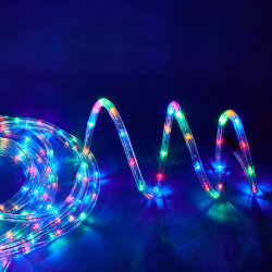 ULD-D50 15M-С08 IP44 MULTI Гирлянда светодиодная Дюралайт, 15м, Коннектор в-к, Разноцветный свет, Провод черный, TM Uniel