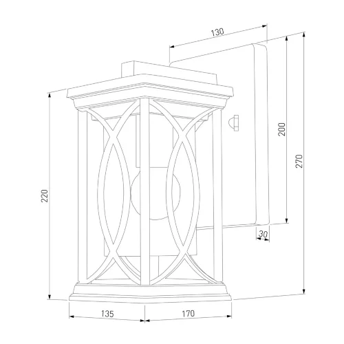 Настенный уличный светильник Spica D черное золото IP33 GL 1026D - фото 3