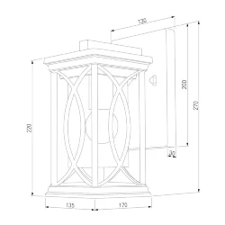 Настенный уличный светильник Spica D черное золото IP33 GL 1026D (048172)
