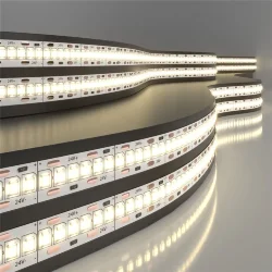 Светодиодная лента 24 В 24 Вт/м 240 Led/м 2835 IP20, теплый белый 3300K, 5 м Лента светодиодная 24V 24W 240Led 2835 IP20 тёплый белый, 5м (052979)