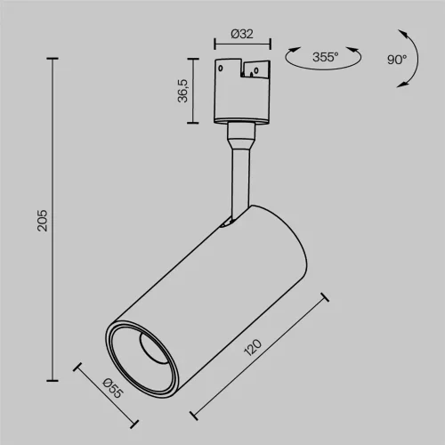 Трековый светильник Фокус / Focus Led Elasity 3000K 15Вт 36° (Черный) TR163-1-15W3K-M-B - фото 10
