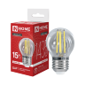 Лампа светодиодная LED-ШАР-deco 15Вт 230В Е27 4000К 1435Лм прозрачная IN HOME - Фото