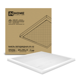 Панель светодиодная универсальная LPU-02 100Вт ПРИЗМА 230В 4000К 8500Лм 595х595х19мм IP40 IN HOME