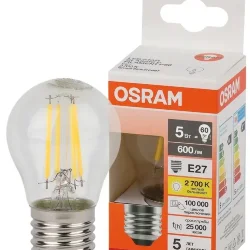 Лампа светодиодная филаментная 5W/2700K (=60W) E27 | Шарик | LED Star 5Y FILAMENT | - OSRAM