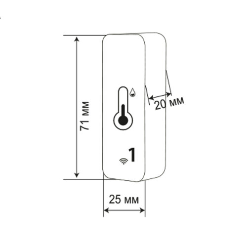 USN-A500 TS-WF WHITE Умный ИК-датчик температуры и влажности Wi-Fi+Bluetooth, на батарейках AAAx2 н-к, 12м, Накладной, Белый, Голосовое управление+приложение UnielSmart, TM Uniel - фото 7