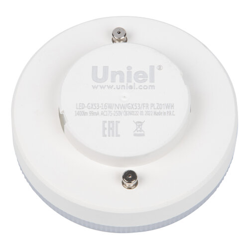 LED-GX53-16W-NW-GX53-FR PLZ01WH Лампа светодиодная, матовая, Белый свет 4000K - фото 7