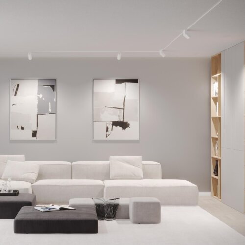 Трековый низковольтный смарт-светильник диммируемый со сменой цв.температуры, (пульт ДУ/Smart Life) «Novotech» 359491, серия: FLUM. Фото 2.