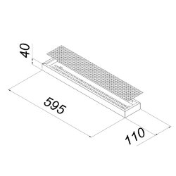 Универсальный офисный светодиодный светильник узкий 20 Вт IP44 595x110x40 мм 3000K Призма
