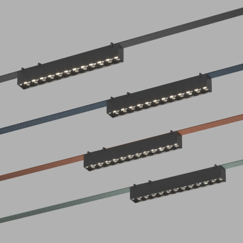 DK5670-BK Cветильник для трека-ремня Belty Smart, серия Grill, со светодиодом, L323*W40*H45мм, 48V DC, 12W, RA90, 24°, 2700-6000K, IP20, черный, алюминий. Фото 2