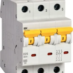 Выключатель автоматический модульный 3п D 25А 6кА ВА47-60МА без тепл. расцеп. KARAT IEK MVA33-3-025-D