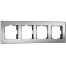 Рамка из стекла на 4 поста Senso серебряный soft-touch W0043106 - фото