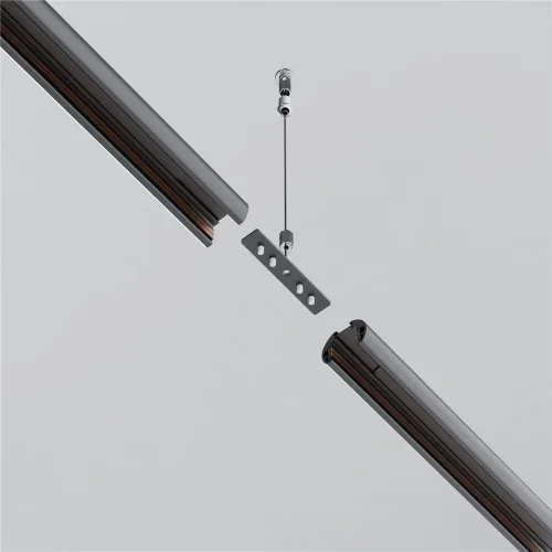 Коннектор прямой для низкопрофильного шинопровода Exility (Черный) - фото 4