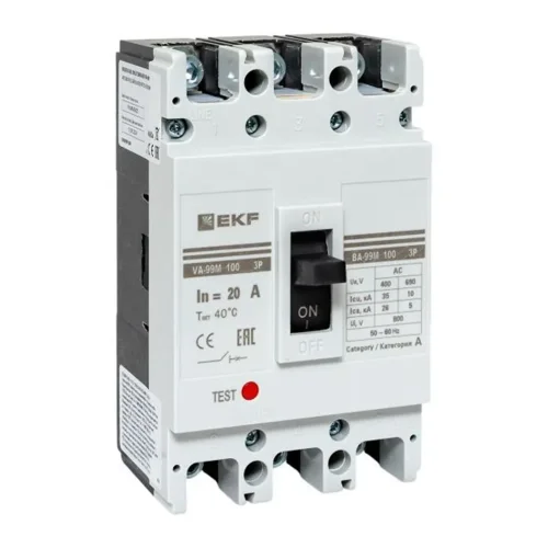 Выключатель автоматический 3п 100/20А 35кА ВА-99М PROxima EKF mccb99-100-20m - фото