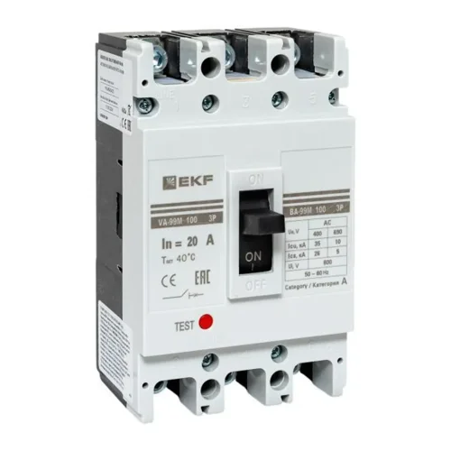 Выключатель автоматический 3п 100/20А 35кА ВА-99М PROxima EKF mccb99-100-20m - фото