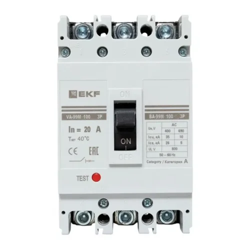 Выключатель автоматический 3п 100/20А 35кА ВА-99М PROxima EKF mccb99-100-20m - фото 2