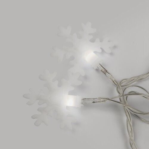 ULD-S0700-050-DTA WHITE IP20 SNOWFLAKES-2 Гирлянда светодиодная с контроллером Снежинки-2, 50 светодиодов, 7 м, белая, IP20.провод прозрачный - фото 4