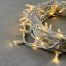 Гирлянда Нить 10м Тепло-Белая 24В, 75 LED, Провод Белый Каучук, IP65. Фото 2.