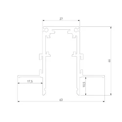 Slim Magnetic Шинопровод встраиваемый под ГКЛ 9,5мм черный (3м) 85210/00 85210/00 (067505)