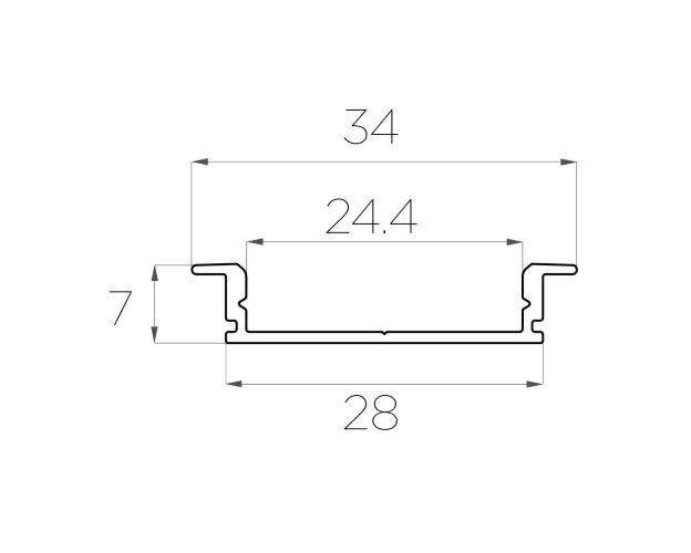Профиль врезной алюминиевый LC-LPV-0734-2 Anod - фото 2