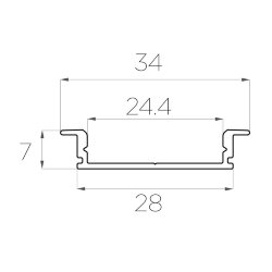 Профиль врезной алюминиевый LC-LPV-0734-2 Anod