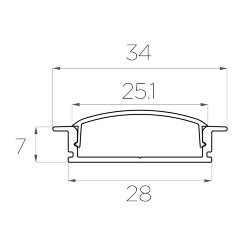 Профиль врезной алюминиевый LC-LPV-0734-2 Anod