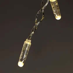 Гирлянда Занавес с Колпачком 2 x 2 м Тепло-Белый с Мерцанием Белого Диода 220В, 400 LED, Провод Прозрачный ПВХ, IP65