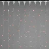 Гирлянда Занавес 2 x 3 м Красный 220В, 600 LED, Провод Прозрачный ПВХ, IP54. Фото 1.