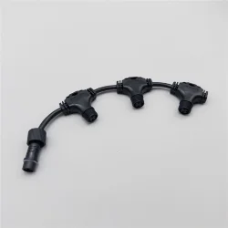 Разветвитель 3-х Лучевой для Бахромы, Занавесов и Нитей 220В без Возможности Управления, Провод Черный Каучук, IP65