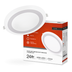 Панель светодиодная встраиваемая круглая RLP-BL 24Вт 230В 4000К 1440Лм 245мм с подсветкой белая IP20 IN HOME