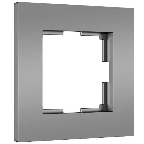 Рамка из поликарбоната на 1 пост Slab серебро софт W0012965 - фото 2