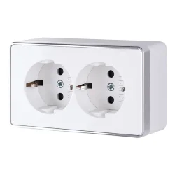 Розетка двойная с заземлением Gallant белая W5072101