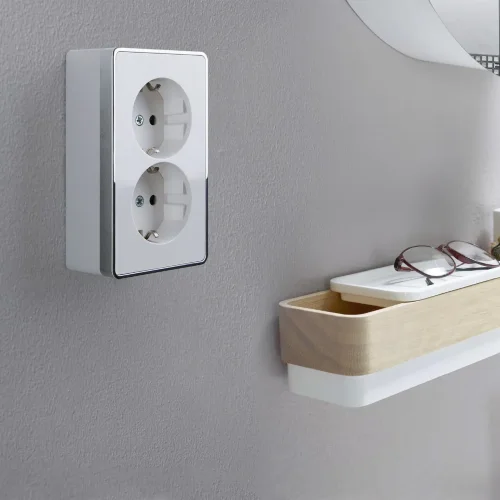 Розетка двойная с заземлением Gallant белая W5072101 - фото 3