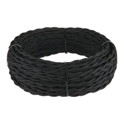 Ретро кабель витой 2х2,5 черный 20 м (под заказ) W6452308