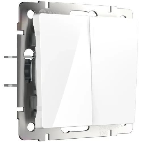 Выключатель двухклавишный (белый) W1120001 - фото