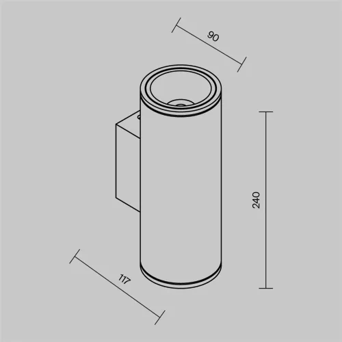 Настенный светильник (бра) Shim 3000К 24Вт IP 65 (Графит) - фото 2