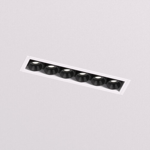 DK2531-WB Встраиваемый светильник SPACE со светодиодом под шпатлевку L126mm 220V 10W 38° 4000К IP20 белый/черный алюминий.