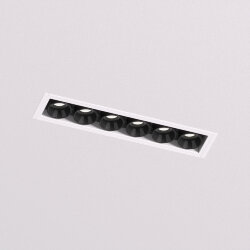 Встраиваемый светильник SPACE со светодиодом под шпатлевку L126mm 220V 10W 38° 4000К IP20 белый/черный алюминий, Denkirs DK2531-WB