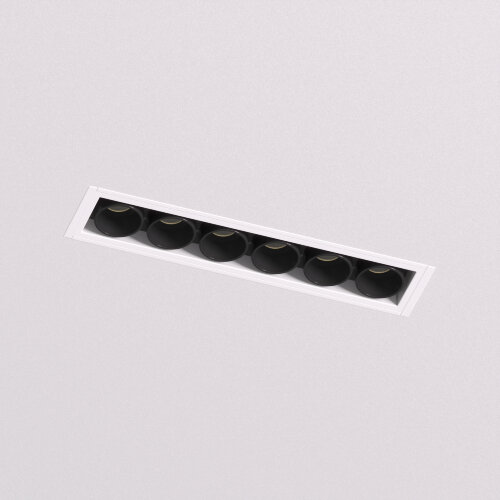 DK2531-WB Встраиваемый светильник SPACE со светодиодом под шпатлевку L126mm 220V 10W 38° 4000К IP20 белый/черный алюминий. Фото 2