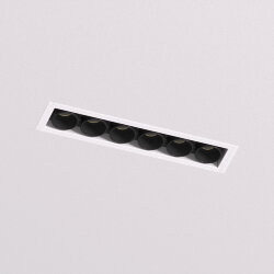 Встраиваемый светильник SPACE со светодиодом под шпатлевку L126mm 220V 10W 38° 4000К IP20 белый/черный алюминий, Denkirs DK2531-WB