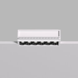 Встраиваемый светильник SPACE со светодиодом под шпатлевку L126mm 220V 10W 38° 4000К IP20 белый/черный алюминий, Denkirs DK2531-WB