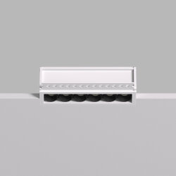 Встраиваемый светильник SPACE со светодиодом под шпатлевку L126mm 220V 10W 38° 4000К IP20 белый/черный алюминий, Denkirs DK2531-WB