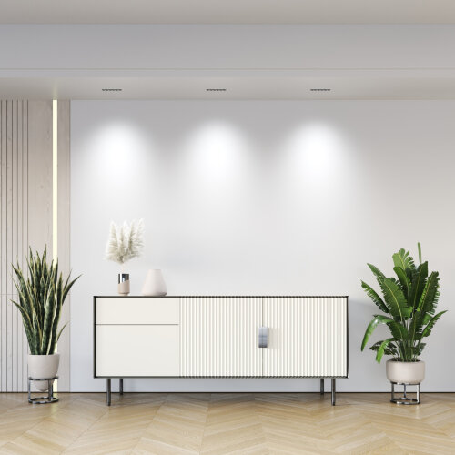 DK2531-WB Встраиваемый светильник SPACE со светодиодом под шпатлевку L126mm 220V 10W 38° 4000К IP20 белый/черный алюминий. Фото 9