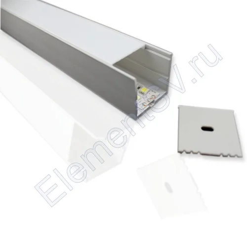 Алюминиевый профиль 046 (2000х35х35мм с рассеивателем) - фото.