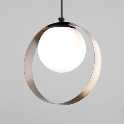 Подвесной светильник со стеклянным плафоном 50205/1 черный/бронза (051773)