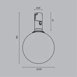 Трековый светильник Луна / Luna 3000К 5Вт 220° (Черный) TR208-1-5W3K-B