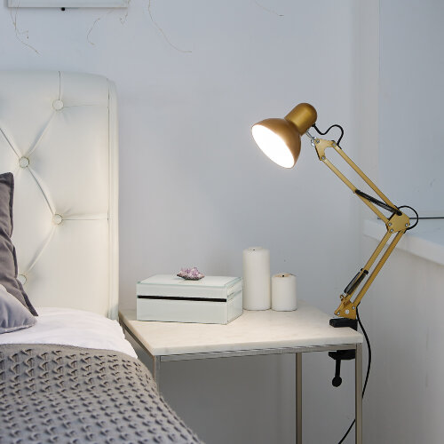 TLI-221 GOLD E27 Светильник настольный, Цоколь Е27, 60W, Механический выключатель, Золотой - фото 13