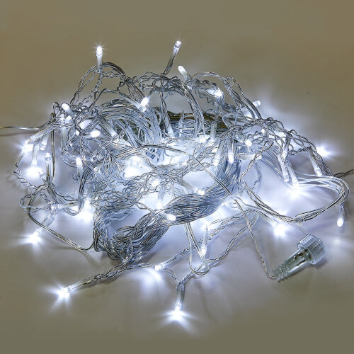 ULD-B50006-880-TTK WHITE IP44 Бахрома светодиодная с эффектом мерцания, 50м, Соединяемая, 880 светодиодов, Белый свет, Провод прозрачный - фото 1