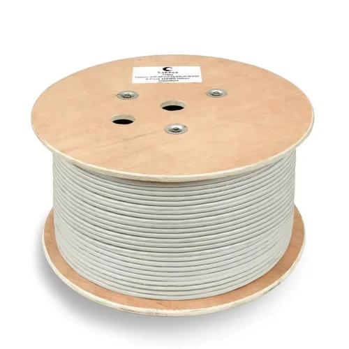 Кабель витая пара F/UTP кат.6 4х2х23AWG solid PVC нг(А)-LS FTP-4P-Cat.6-SOLID-GY сер. (уп.305м) Cabeus 8947c - фото